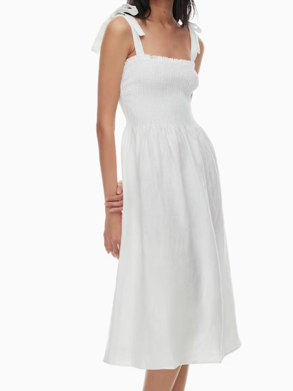 Aritzia Wilfred Golden Hour Linen Dress White Small NWT